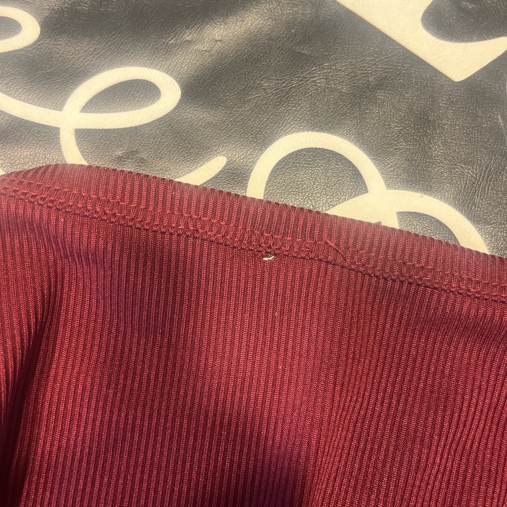 Red Ribbed Women's Tank Top - Picture 4 of 4